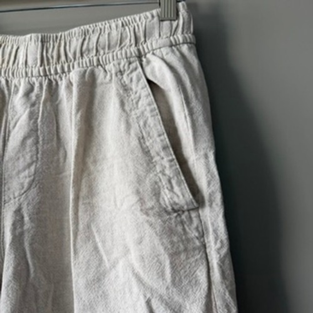 Old Navy Linen Blend Wide Leg Pants Womens XS Beige High Rise Pull On Flax - Picture 4 of 13